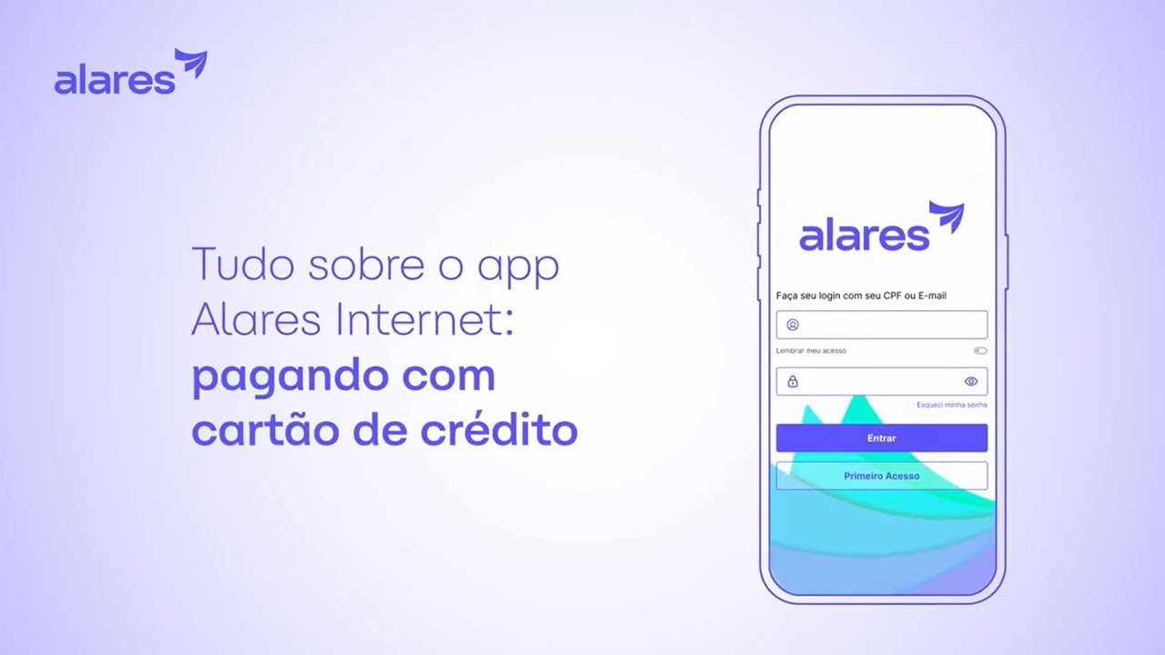 Como pagar fatura no app Alares com cartão de crédito